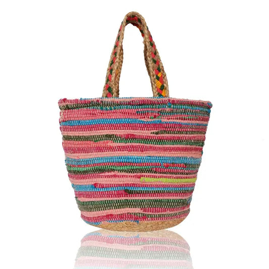 COTTON JUTE BEACH BAG