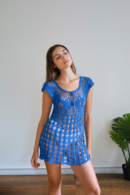 CROCHET DRESS BLUE LAGOON