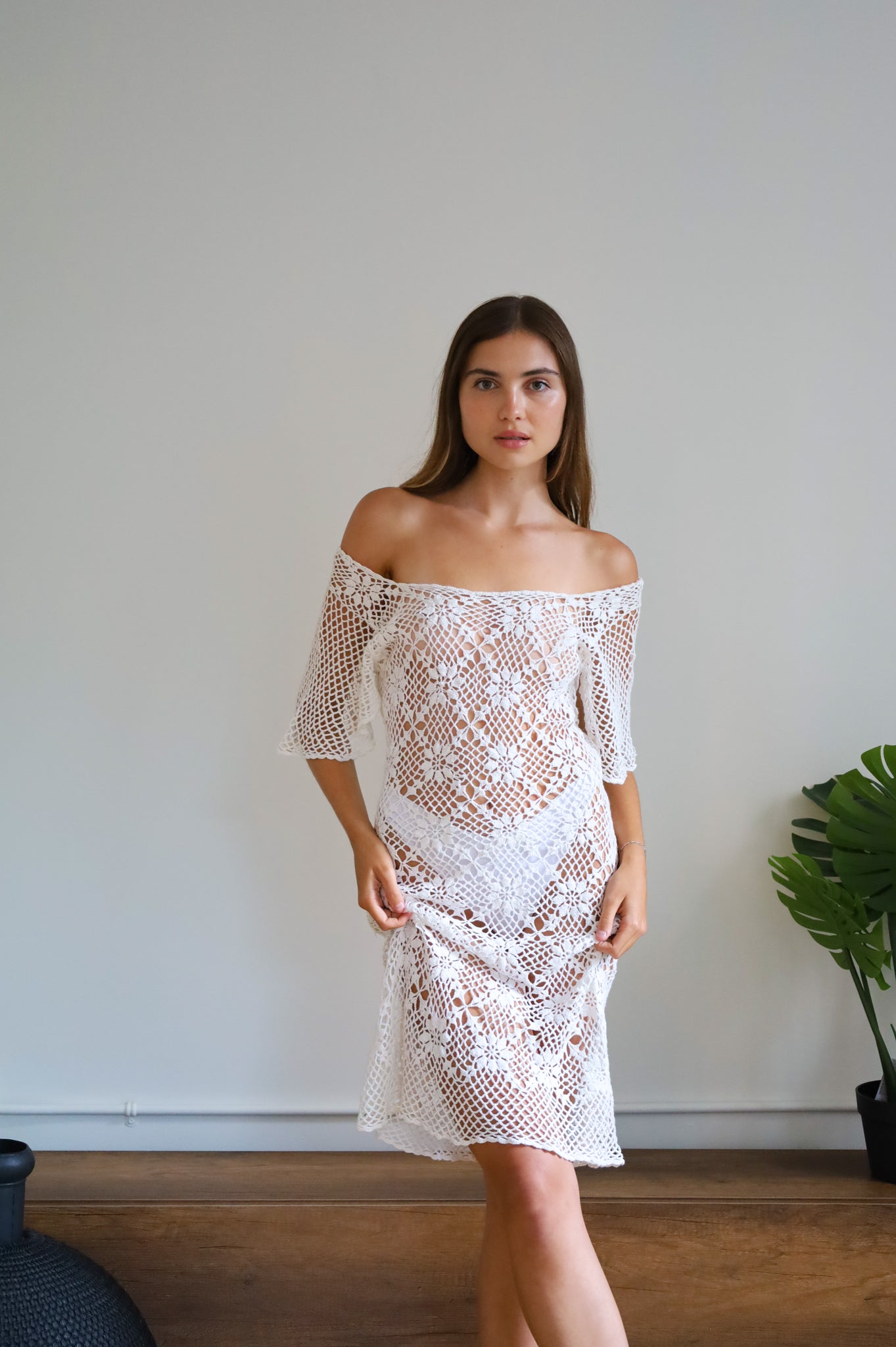 CROCHET DRESS IN ISLAND BLOSSOM