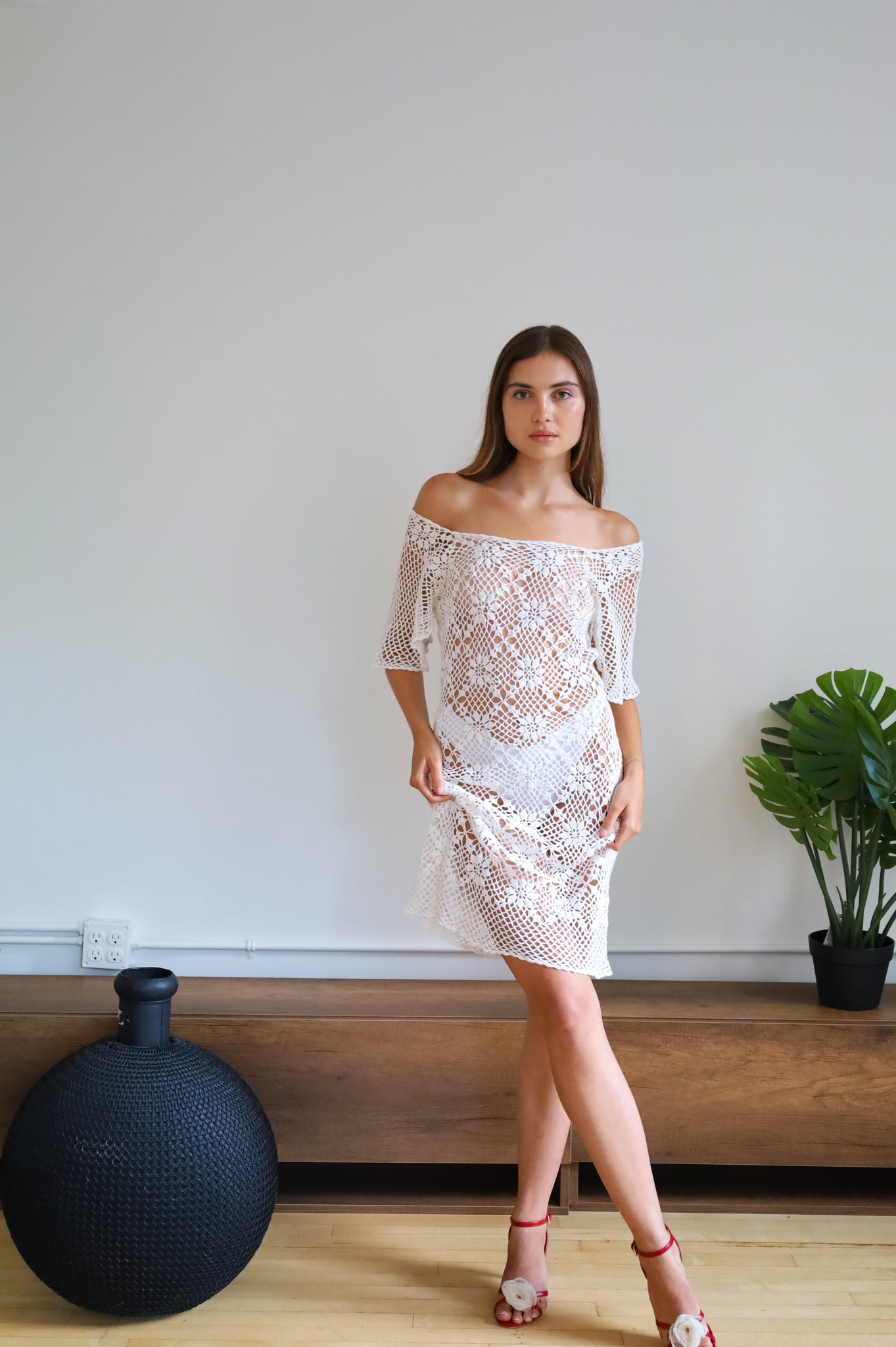 CROCHET DRESS IN ISLAND BLOSSOM